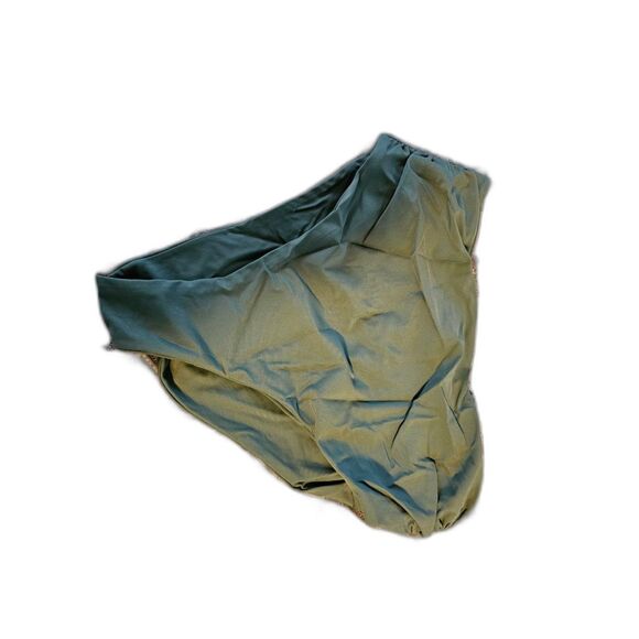 ZAFUL Army Green High Waisted Ruched Tummy Control Bikini Bottoms Sz L - Picture 8 of 9